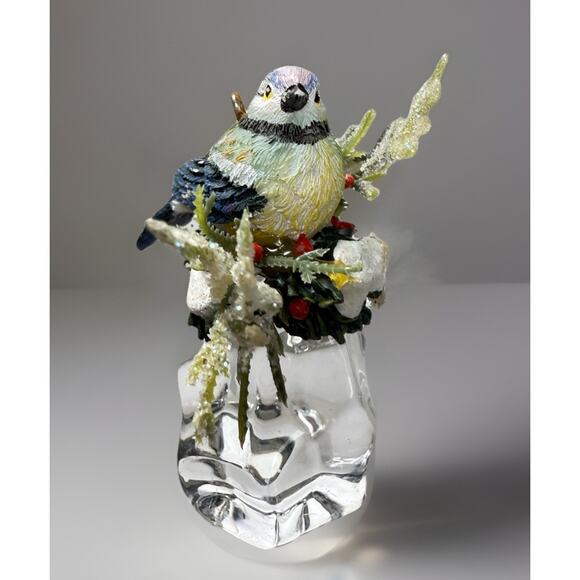 Lot Christmas Ornaments Birds Cardinal Raccoon on Ice Cubes Winter Nature Rustic - Picture 4 of 5